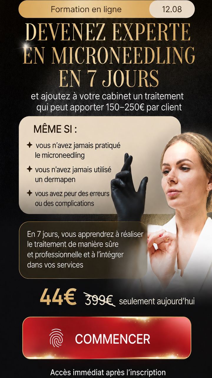 Landing page — Formation en ligne Microneedling en 7 jours
